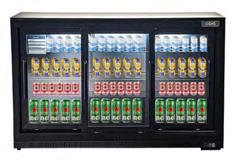 ODIS triple door commercial bar fridge, OIRV295BL3